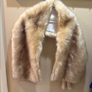 Chic Faux Fur Shawl in Warm Beige